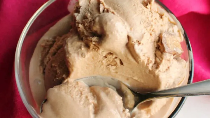 bite of chocolate peanut butter ice cream on spoon 1