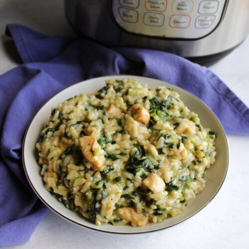 Chicken and Spinach Risotto in the Instant Pot Cooking With Carlee