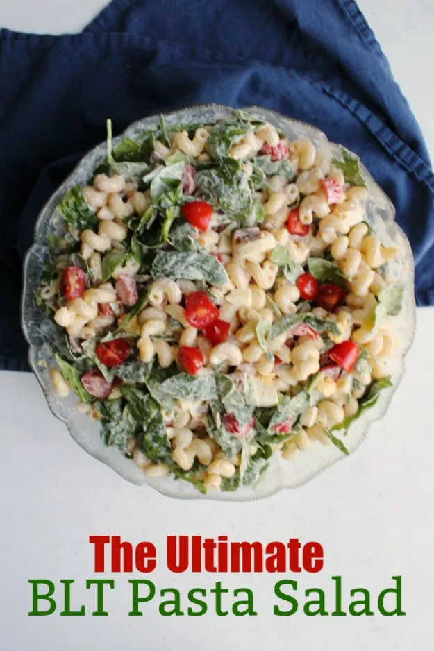 Perfect for picnics, potlucks and BBQs, this pasta salad has the bacon, lettuce and tomatoes you'd expect plus more goodies to take it to the next level!