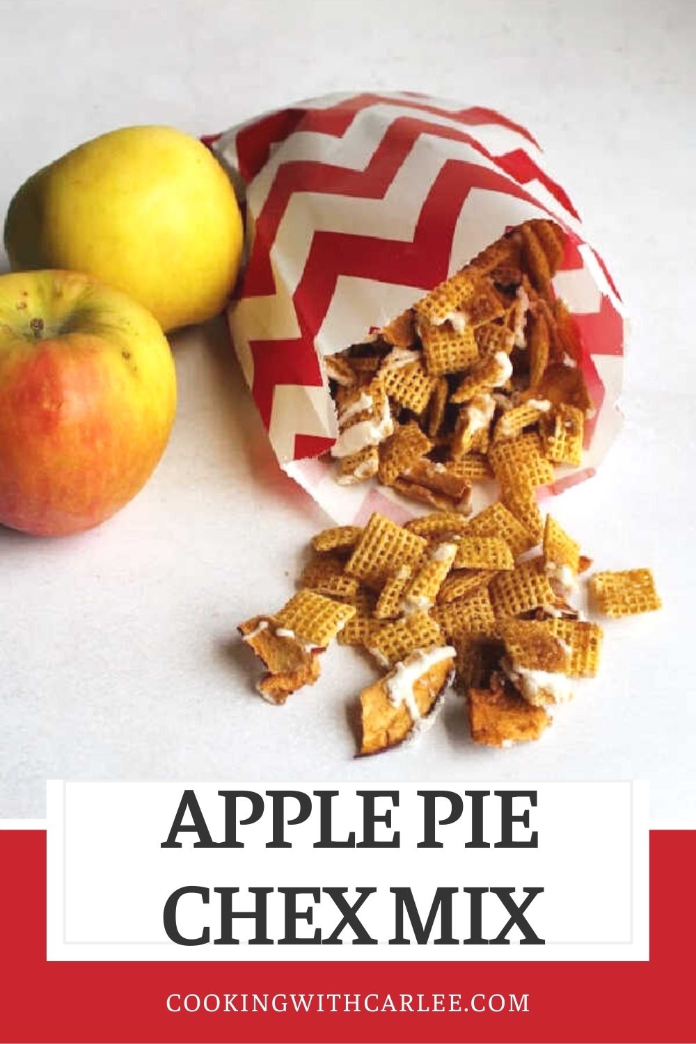 Grab a handful of this sweet apple pie inspired snack mix and dig in.  This is a quick and recipe that is fun for so many occasions.