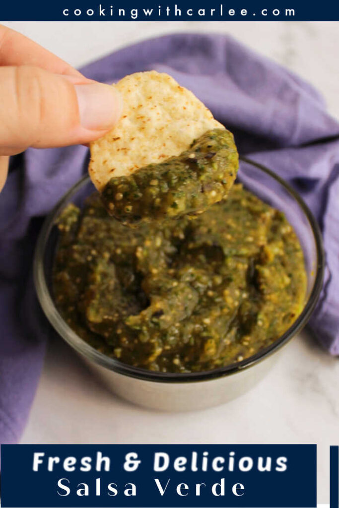 Turn fresh tomatillos into a vibrant salsa verde with very little effort. This bright tasting sauce is thick and delicious making it perfect for dipping chips or staying in tacos.