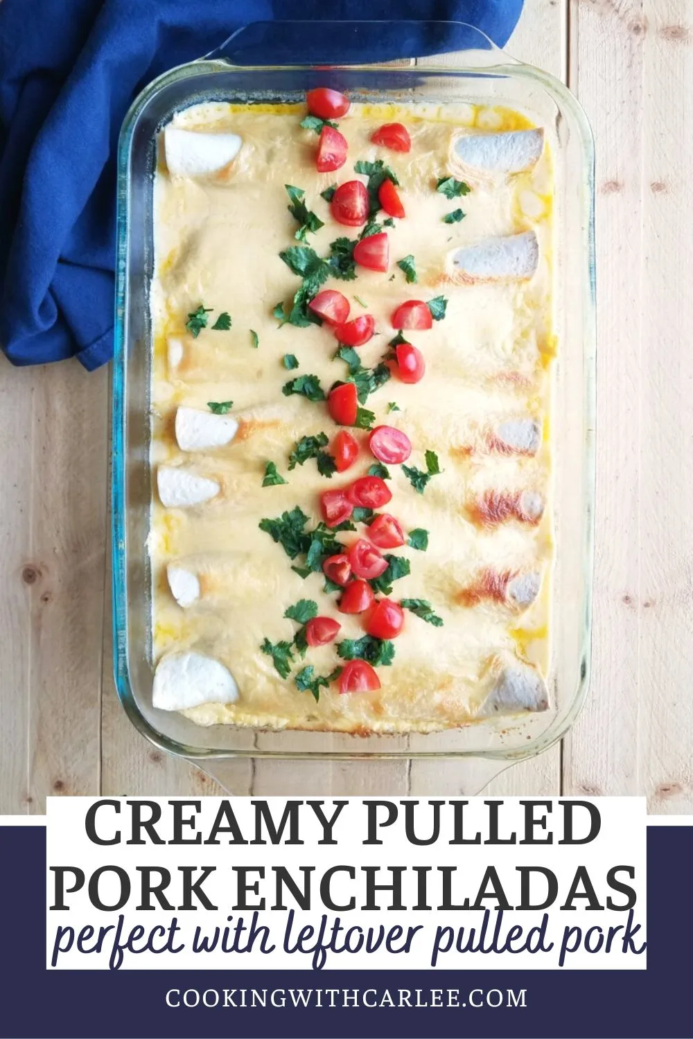 These creamy pulled pork enchiladas are the perfect way to turn leftover pulled pork into a whole new meal. They are part BBQ, part Tex-Mex and full of flavor. The sour cream and cheese sauce makes them creamy, comforting and next level good.