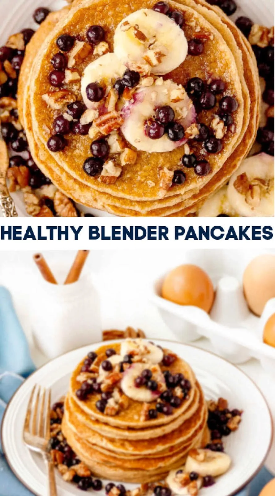 Make that breakfast staple, pancakes, healthier and super easy with these blender pancakes. There is no processed sugar,a hit of protein and lots of flavor to enjoy!