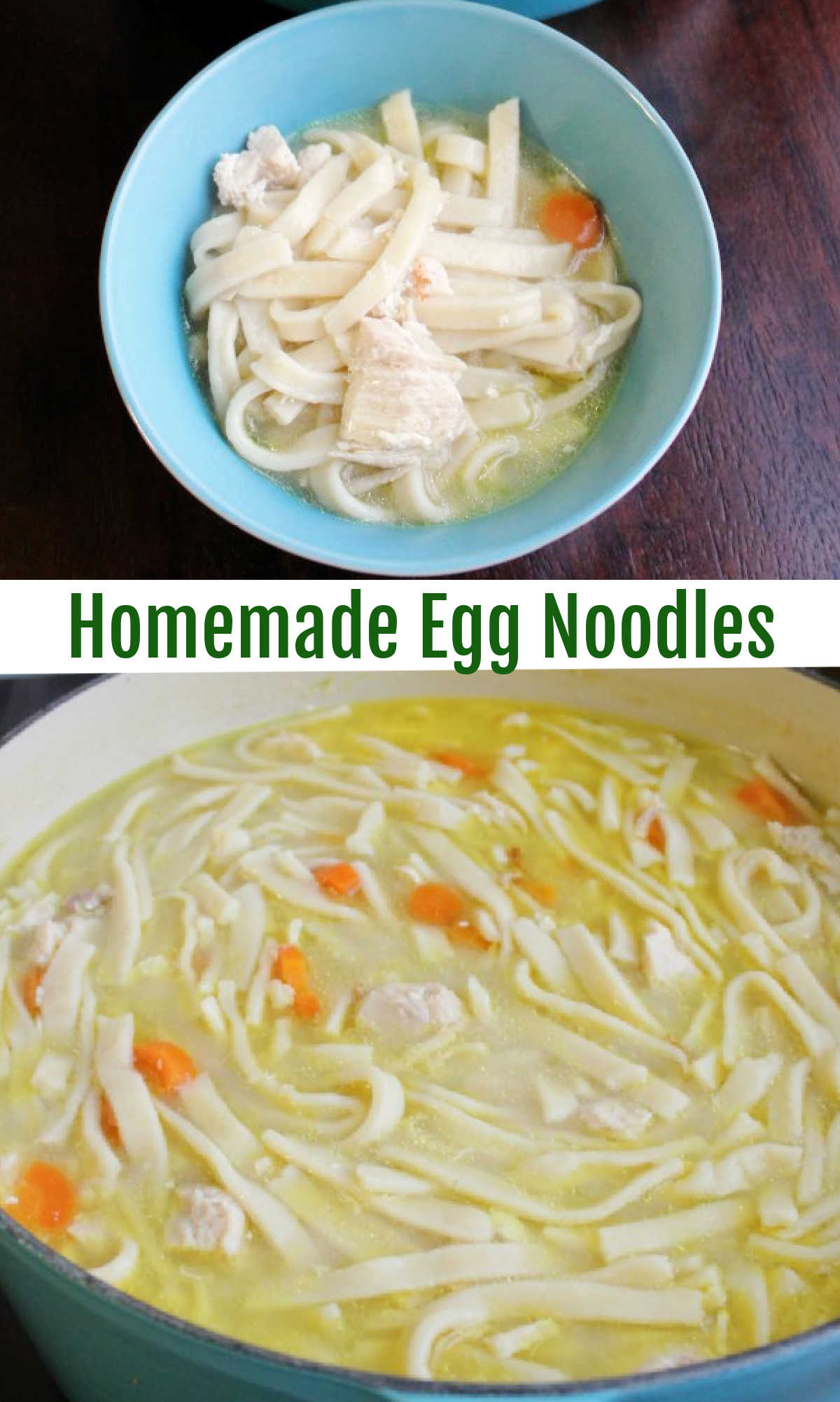 These homemade egg noodles are perfect for making chicken noodle soup. They are also great for beef and noodles or any variety of comfort foods.  But they are perhaps most famous for showing up as a side dish on our Thanksgiving plates.  No matter how you serve them, they are fun to make and a great project for the family. Nothing tastes as good as homemade!