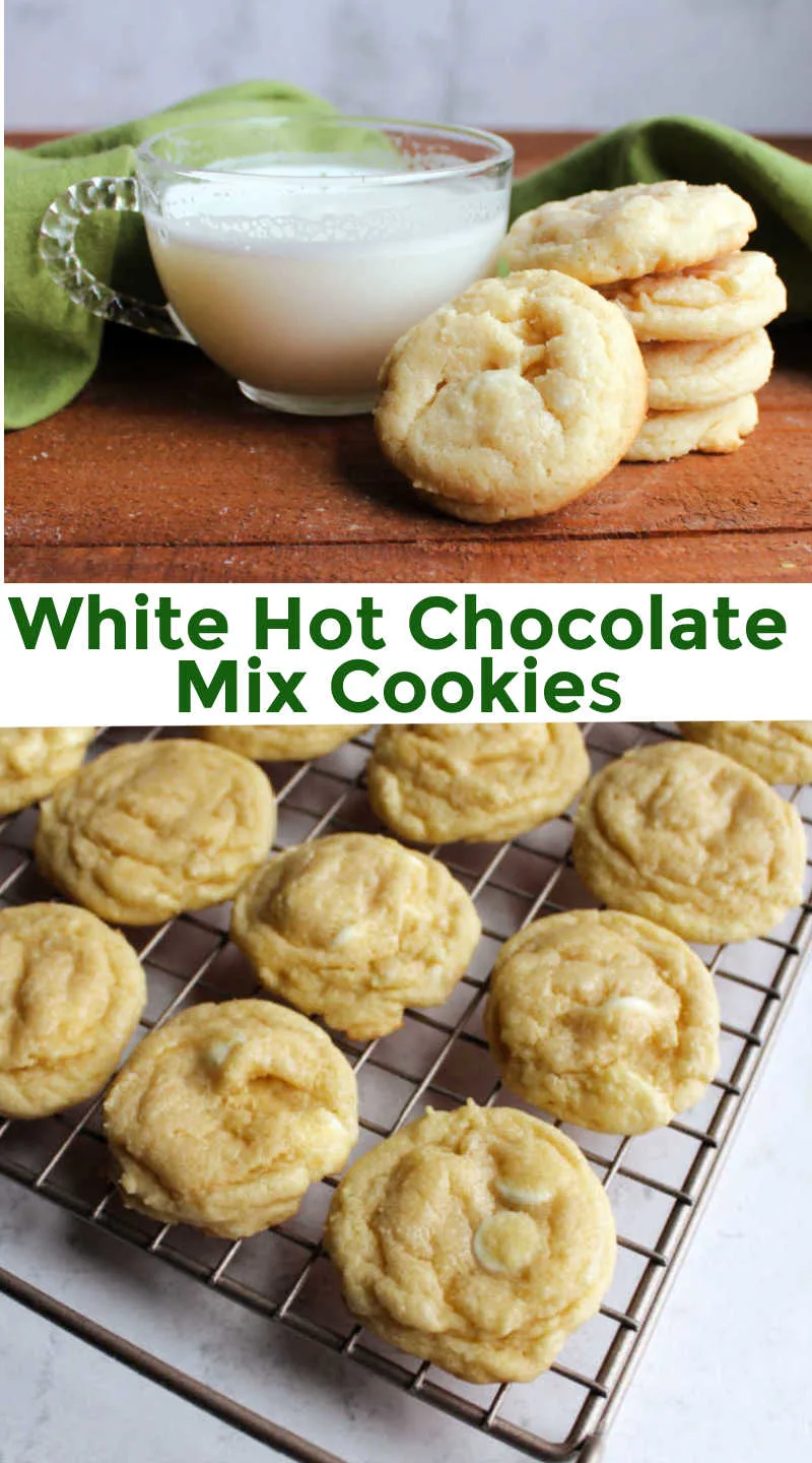 These scrumptious cookies are laced with white hot chocolate. They are perfect for dunking, but they are fabulous on their own as well.
