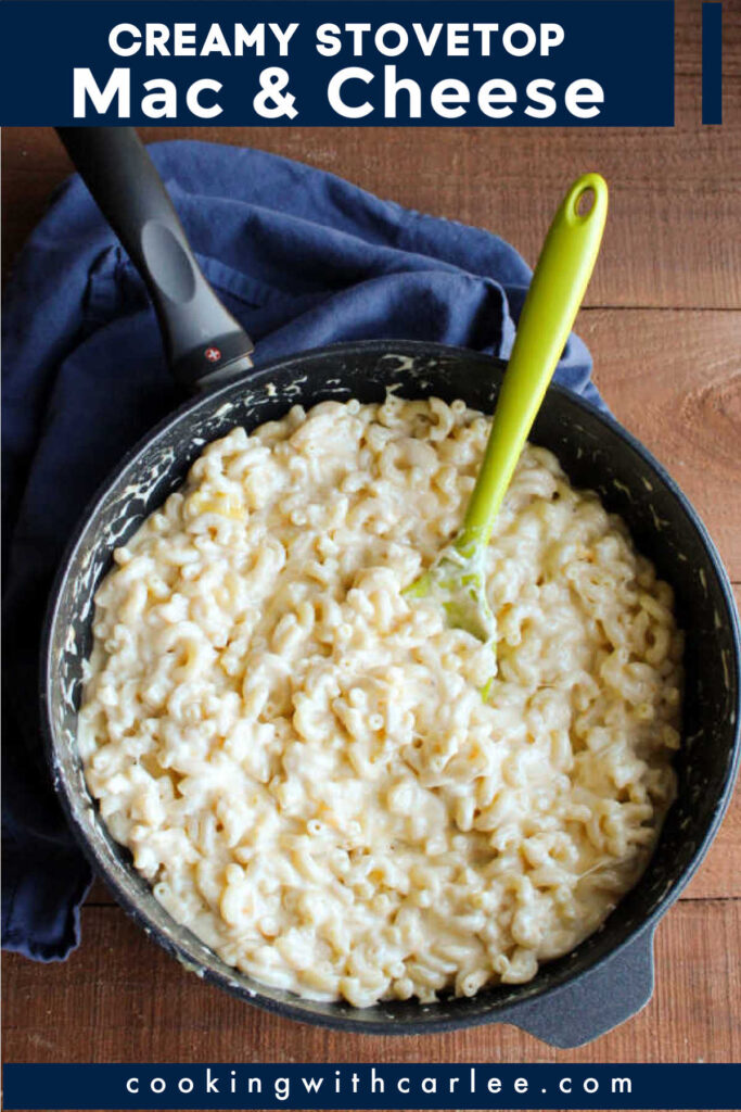 This is the creamiest stovetop macaroni and cheese recipe ever! It is good on it’s own or stir in some ham for a simple family pleasing dinner.   