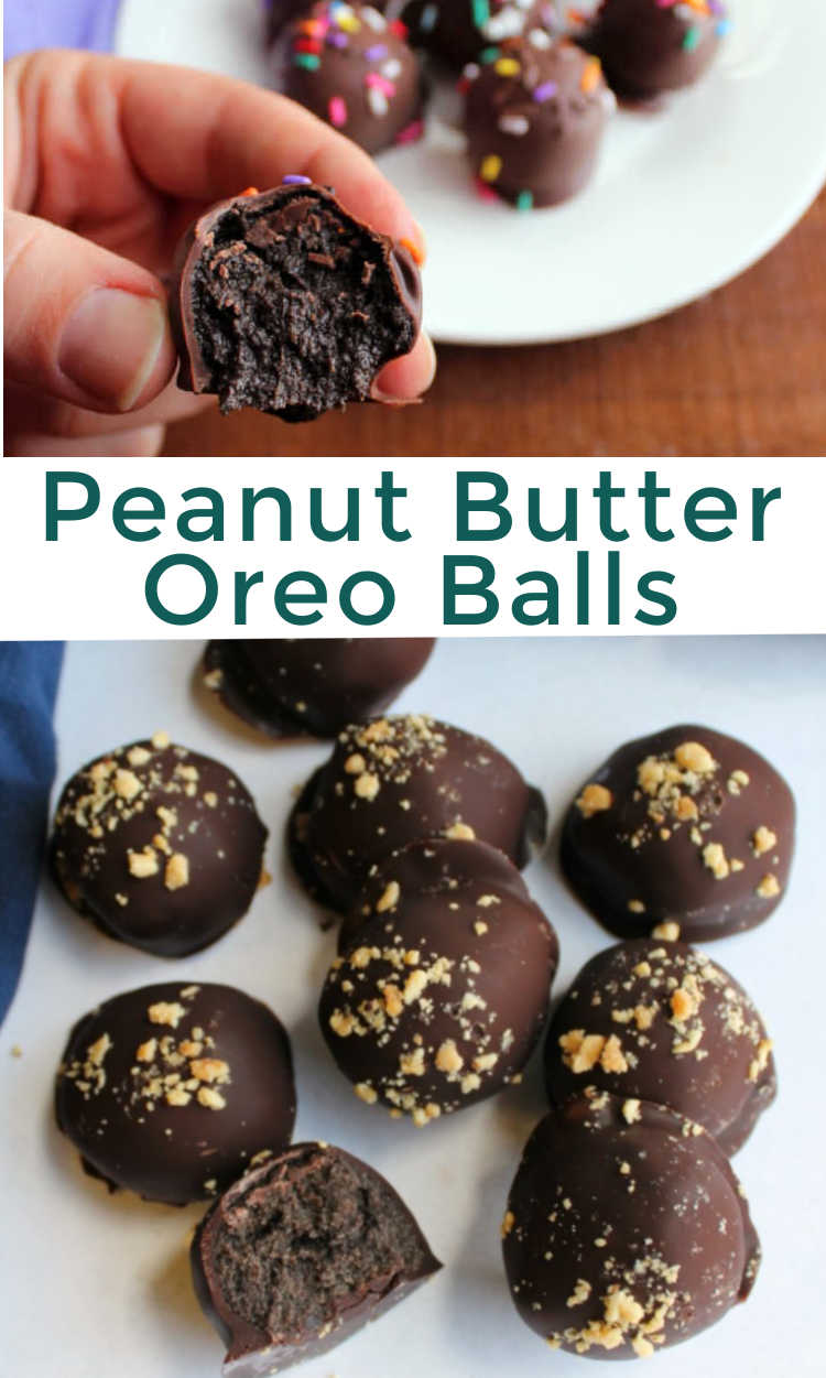If you are a fan of chocolate and peanut butter together, you are going to love these fun cookie truffles. They are just like the classic Oreo balls we all know and love, but they are made with peanut butter instead of cream cheese.  That makes them even better than the original.  One bite and you are going to fall in love! 