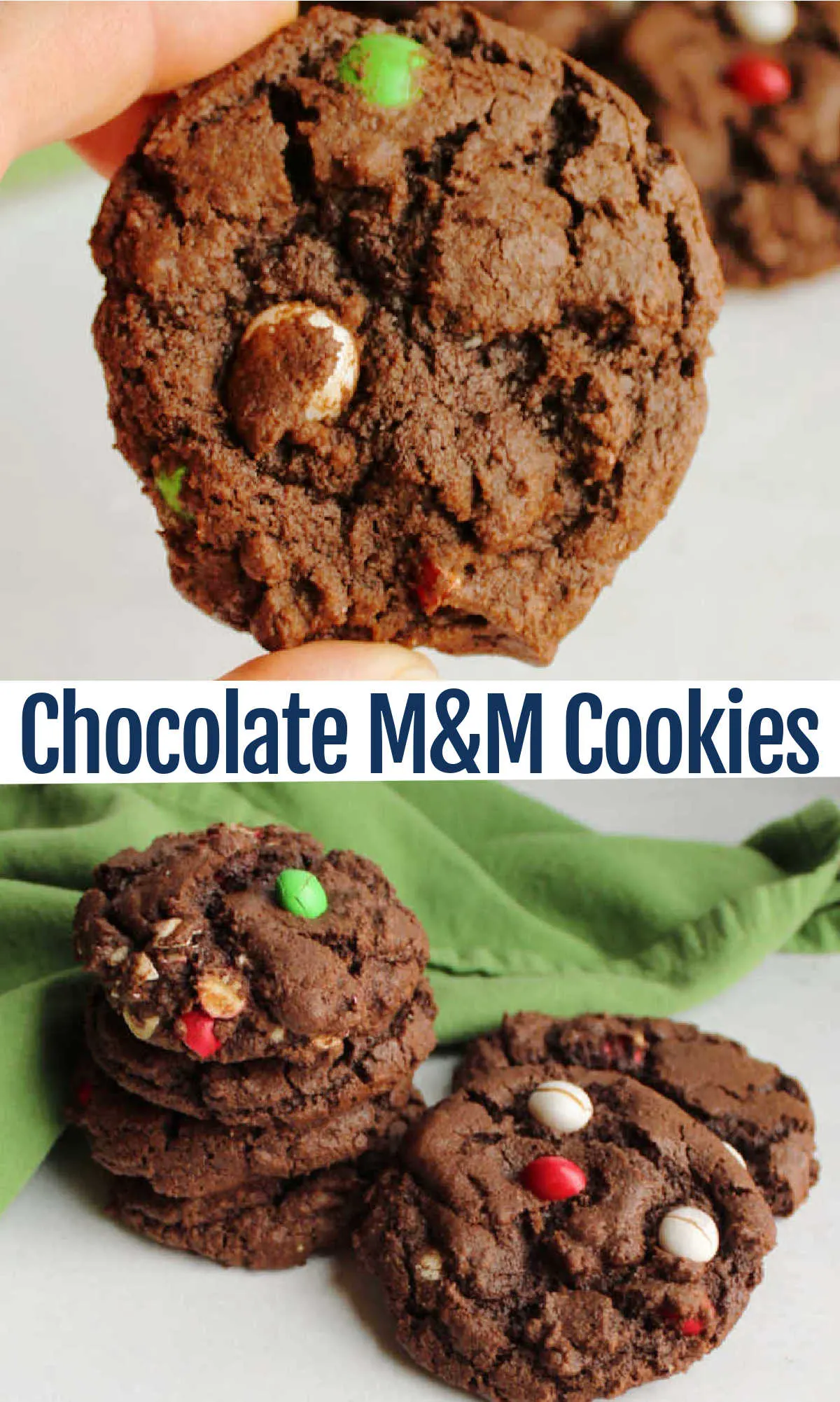 Chocolate fans rejoice, rich chocolate cookies loaded with M&Ms are a perfect way to celebrate our favorite flavor.  These cookies come together quick and easily.  They are a great way to use up some extra candy and are perfect for a party.  They would also be a fun addition to your holiday baking. No matter the reason, they are going to be delicious!