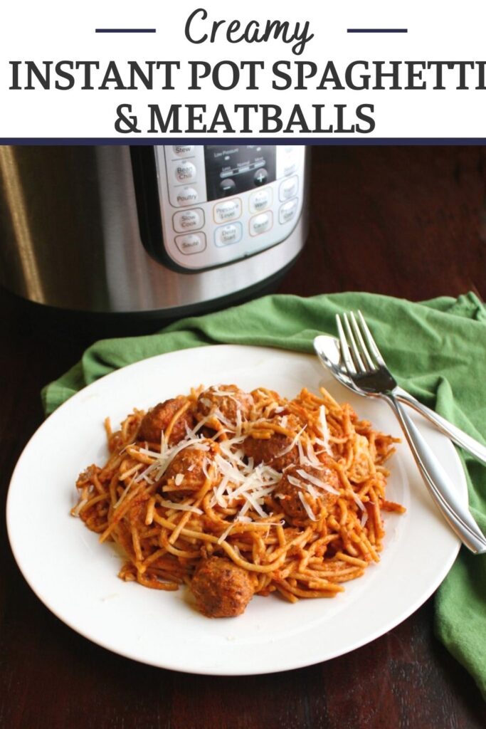 Classic spaghetti and meatballs just got even easier to make! With only one pot to clean and just a few ingredients, this creamy version is sure to become a new favorite dinner for your family. The creamy cheese filled sauce only makes it that much better!