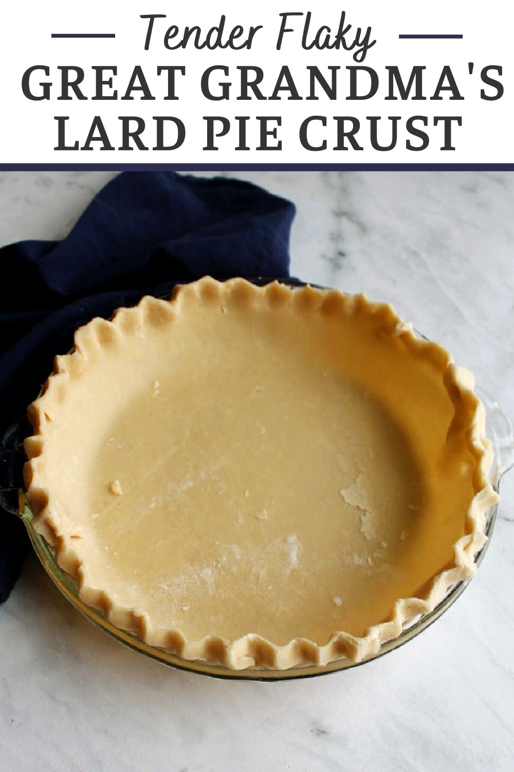 This tender flaky lard pie crust recipe is straight from my great grandma's recipe box. It practically melts in your mouth.