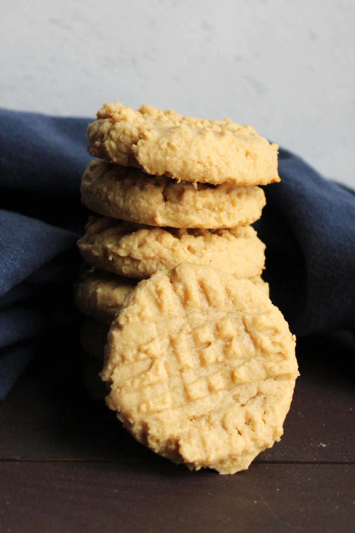 stack of soft peanut butter cookies, ready to eat. 