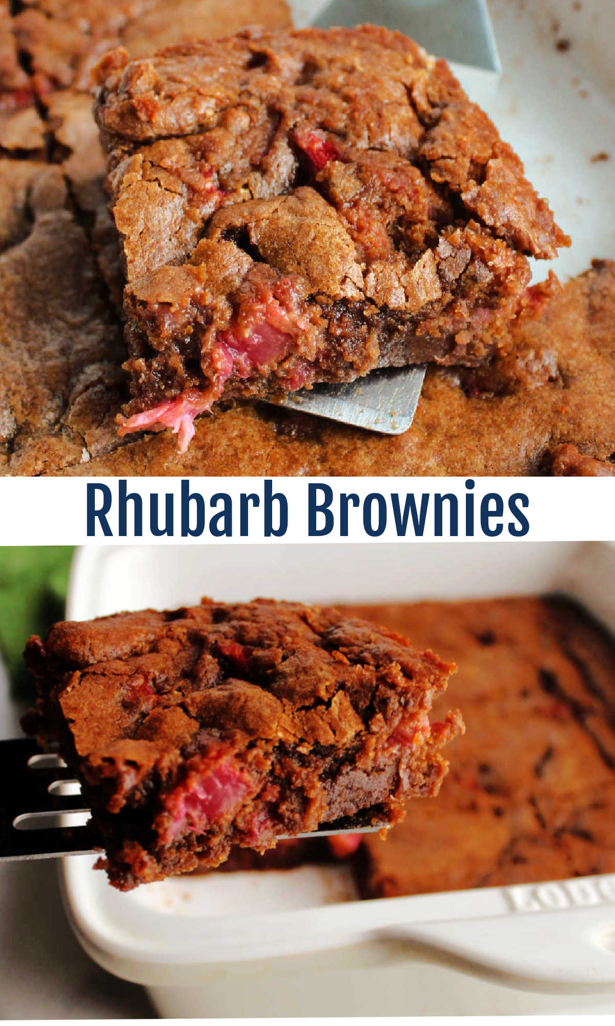 Rhubarb brownies combine rich fudgy chocolate and brown butter batter with bits of fresh rhubarb. It may sounds like a strange combination, but trust me it works!