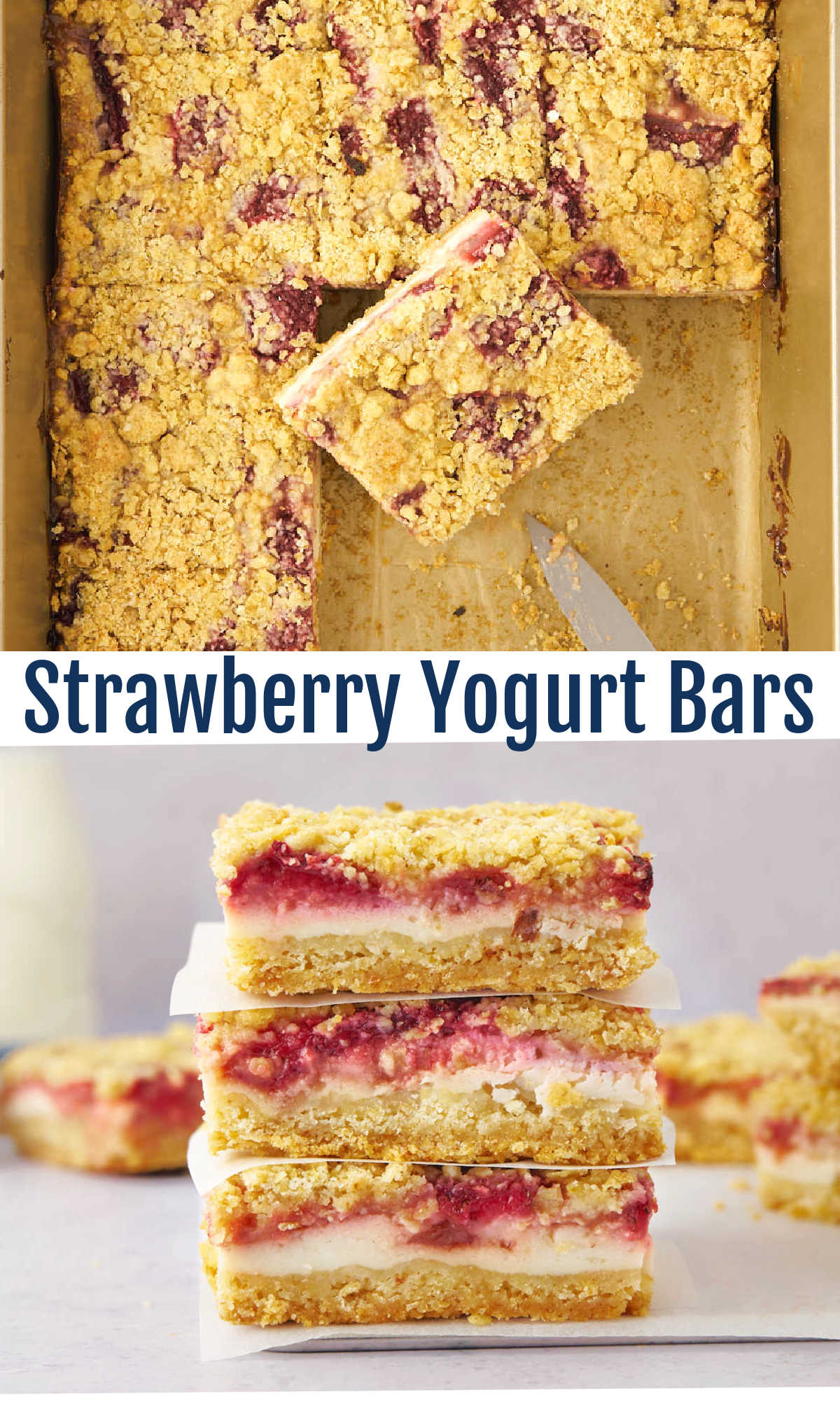 Strawberry yogurt crumb bars bring together fresh berries with a creamy yogurt layer all nestled between buttery crumbs. They are a magical way to celebrate spring sweetness.