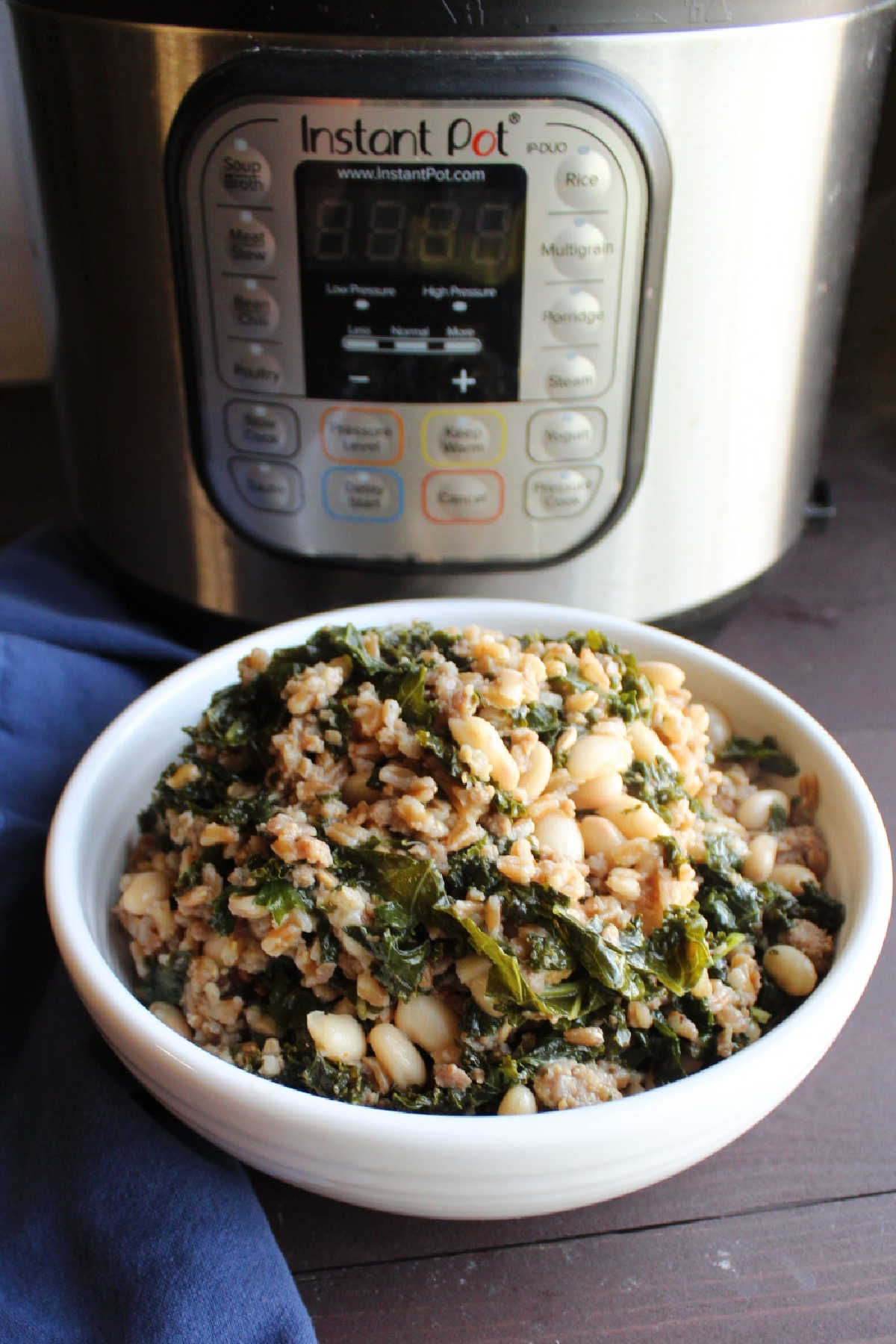 Sausage and Kale Farro in the Instant Pot Cooking With Carlee