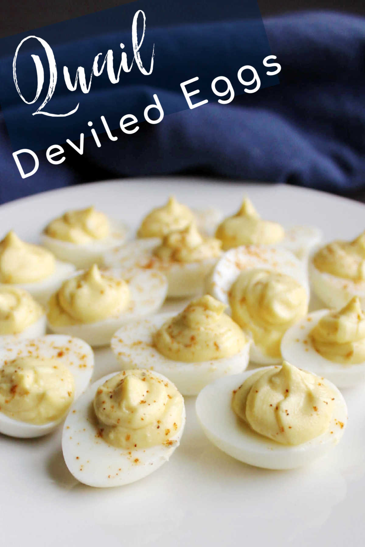 Cute little bite sized deviled quail eggs are tasty and fun. They just like a classic deviled egg but teeny tiny.