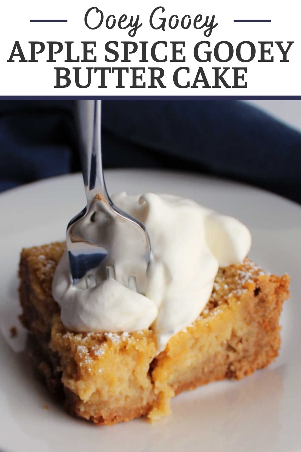 Apple spice gooey butter cake has all of the ooey gooey butter cake texture with spice cake and apple butter mixed in. It is a perfect fall treat that is easy to make and tastes unbelievable.
