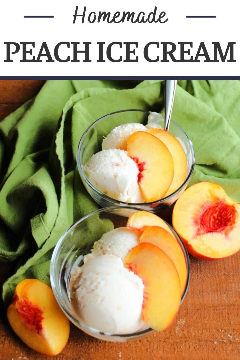 Creamy 4 ingredient peach ice cream is a perfect summer treat. The base comes together in just a few minutes and it has the perfect fruity finish.