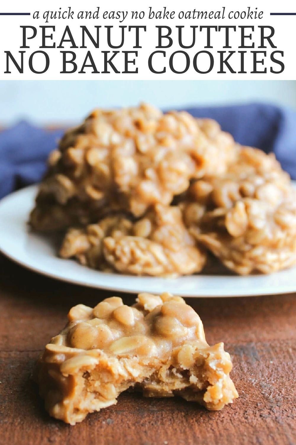 Peanut butter no-bake cookies are full of peanut butter flavor and rolled oat goodness. They only require a few simple ingredients, and are incredibly easy to make!