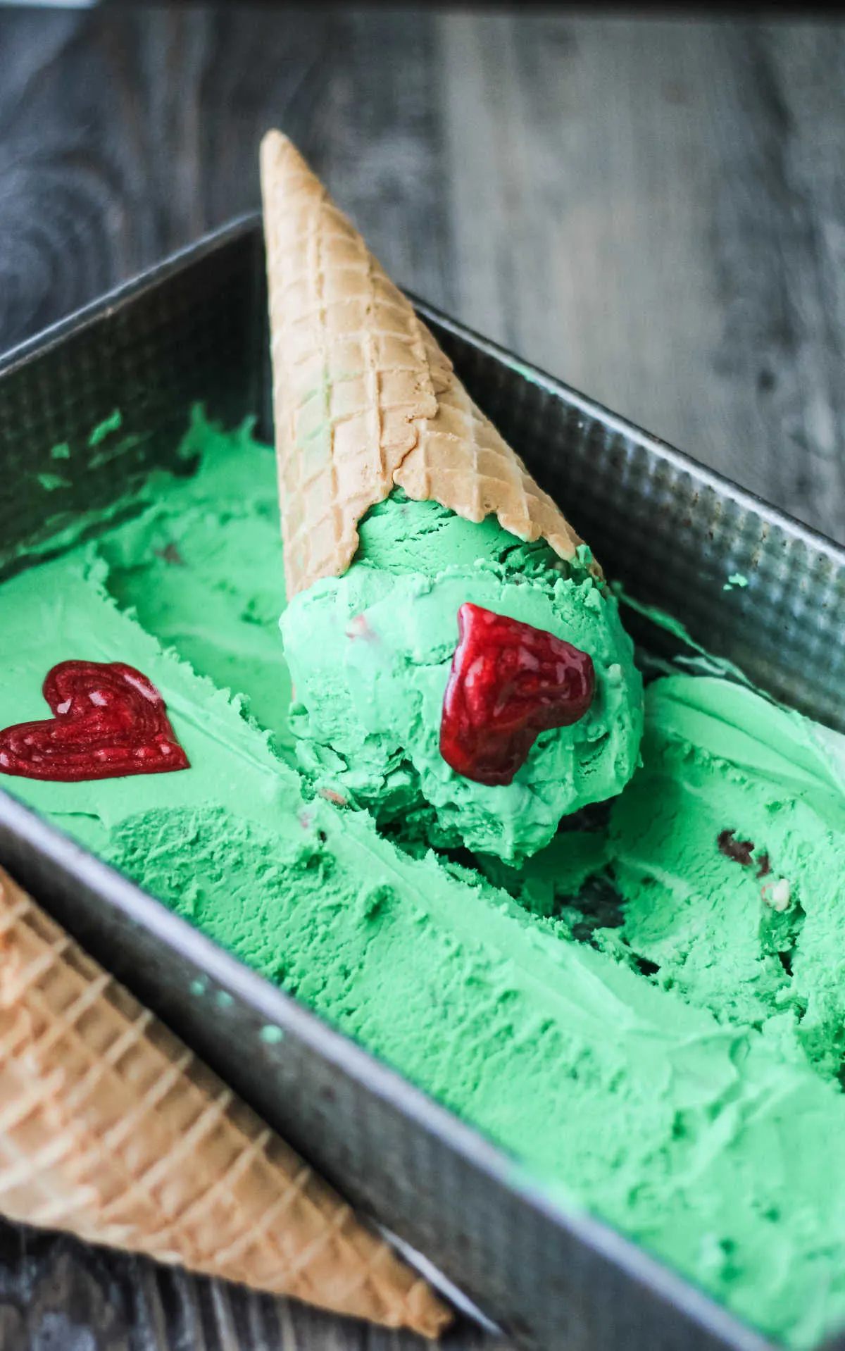 Mint grinch ice cream ready to eat. 