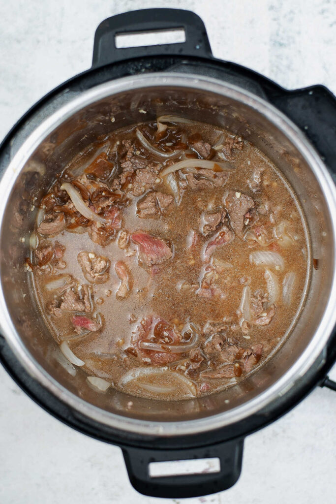 Beef onions and gravy in instant pot.