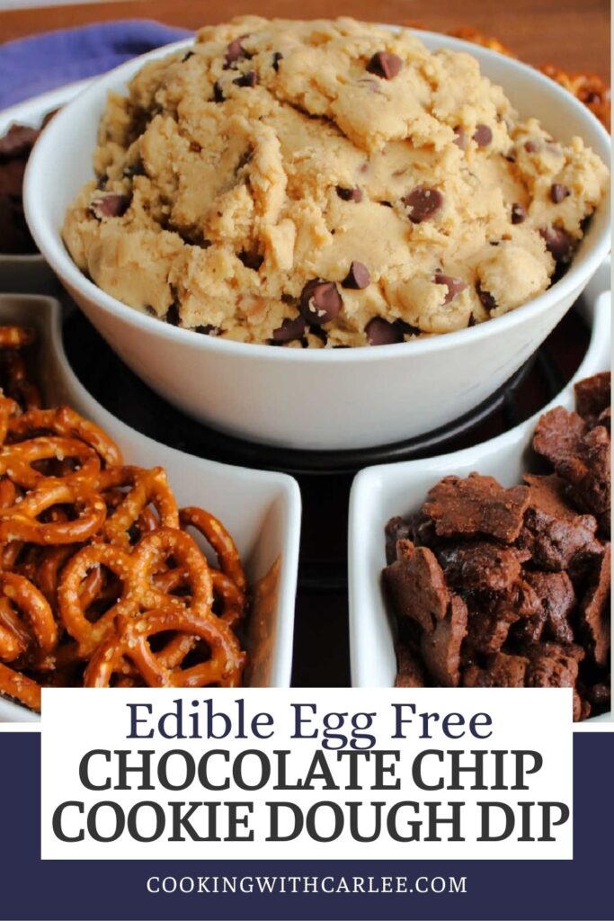 If you think the dough is the best part of cookies, you are going to love this chocolate chip cookie dough dip. It tastes just like cookie dough, but it is safe to eat raw. It is great with fruit, graham crackers or pretzels and an easy dessert.