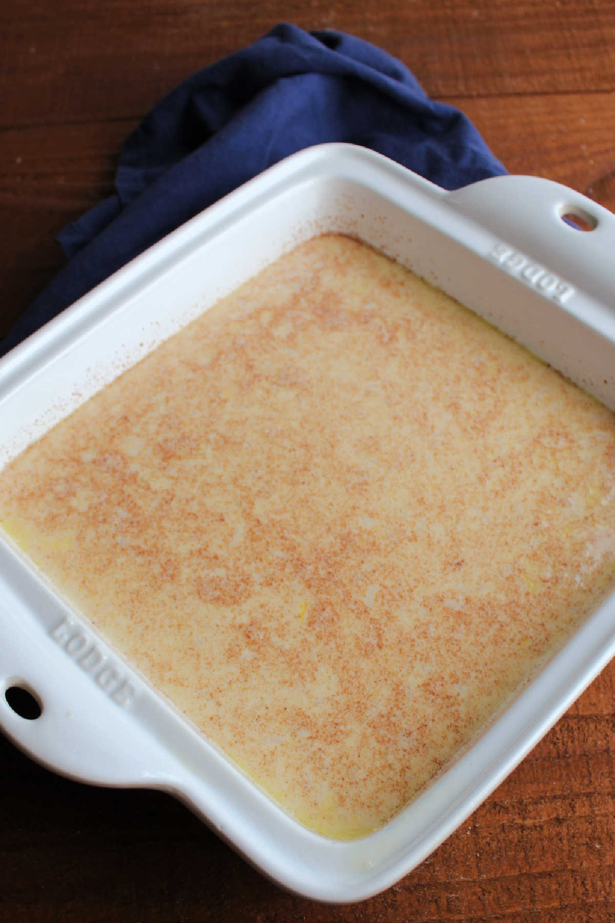 Ready-to-bake rice pudding mix skillet.