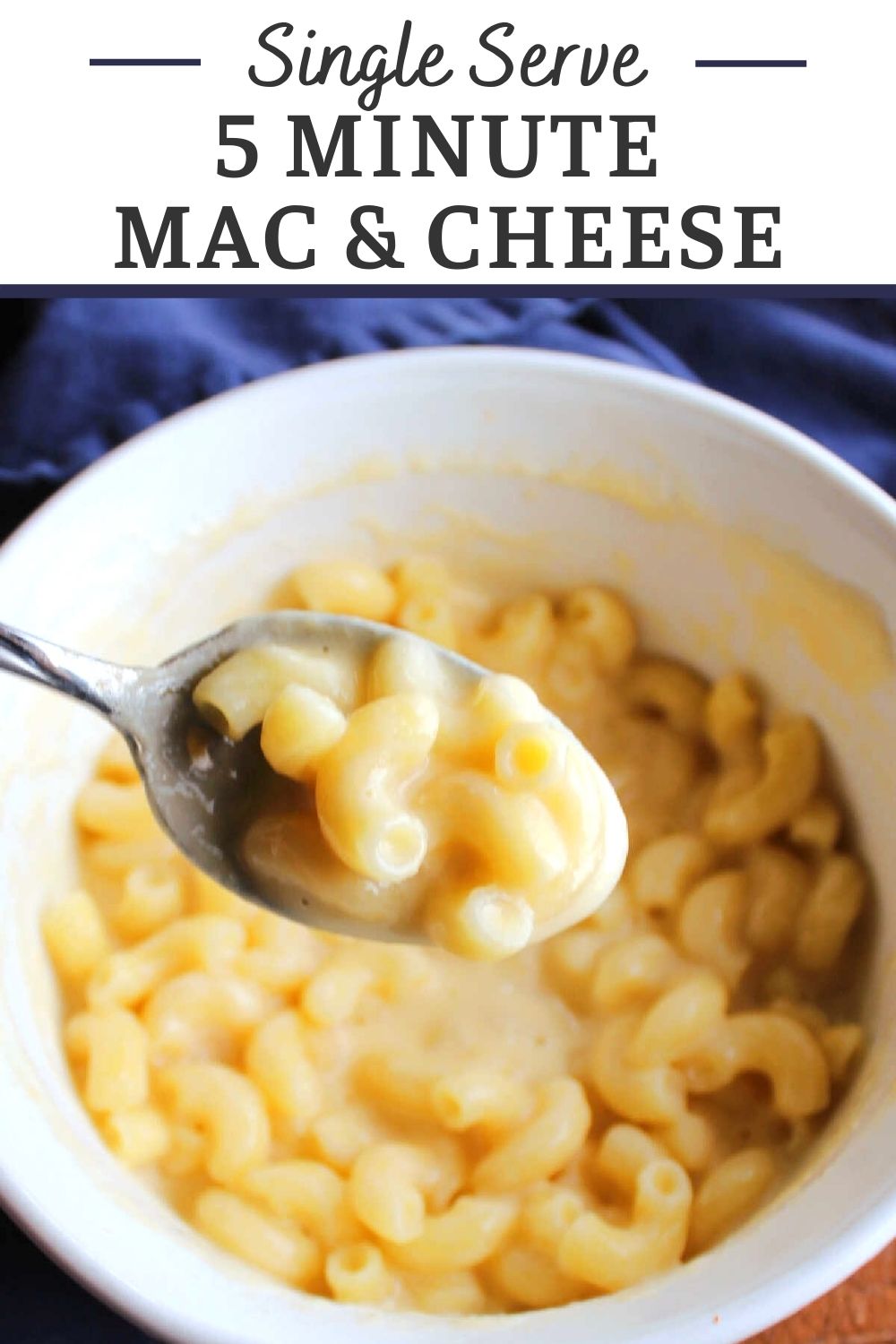 5 minute mac and cheese allows you to have a single serving of creamy cheesy pasta in a jiffy. This easy recipe basically makes instant macaroni and cheese and it's so simple a kid can do it without help. It is perfect for lunch or a quick and filling snack.