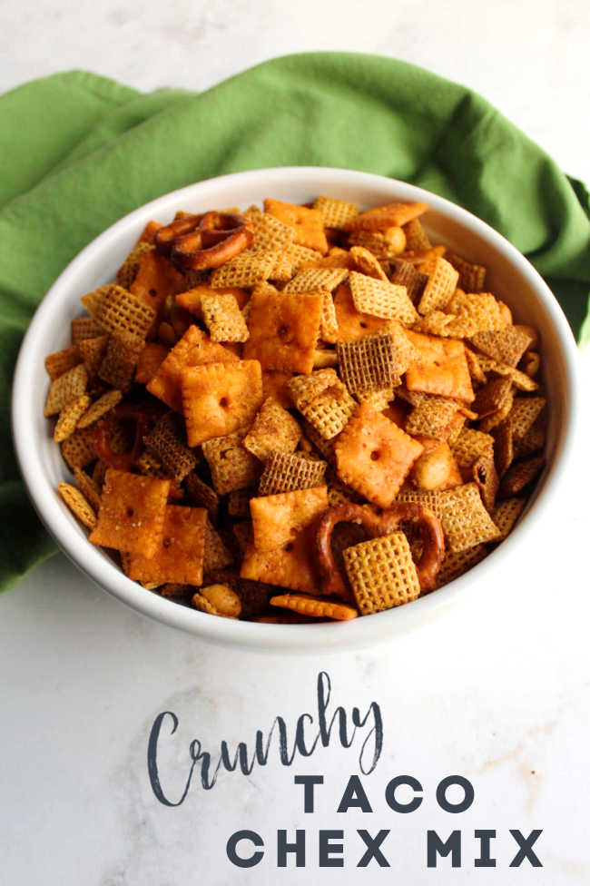 Taco Chex mix is such an easy to make twist on the classic snack mix. It is loaded with taco flavor, is super crunchy and is easily customizable with your favorite ingredients.