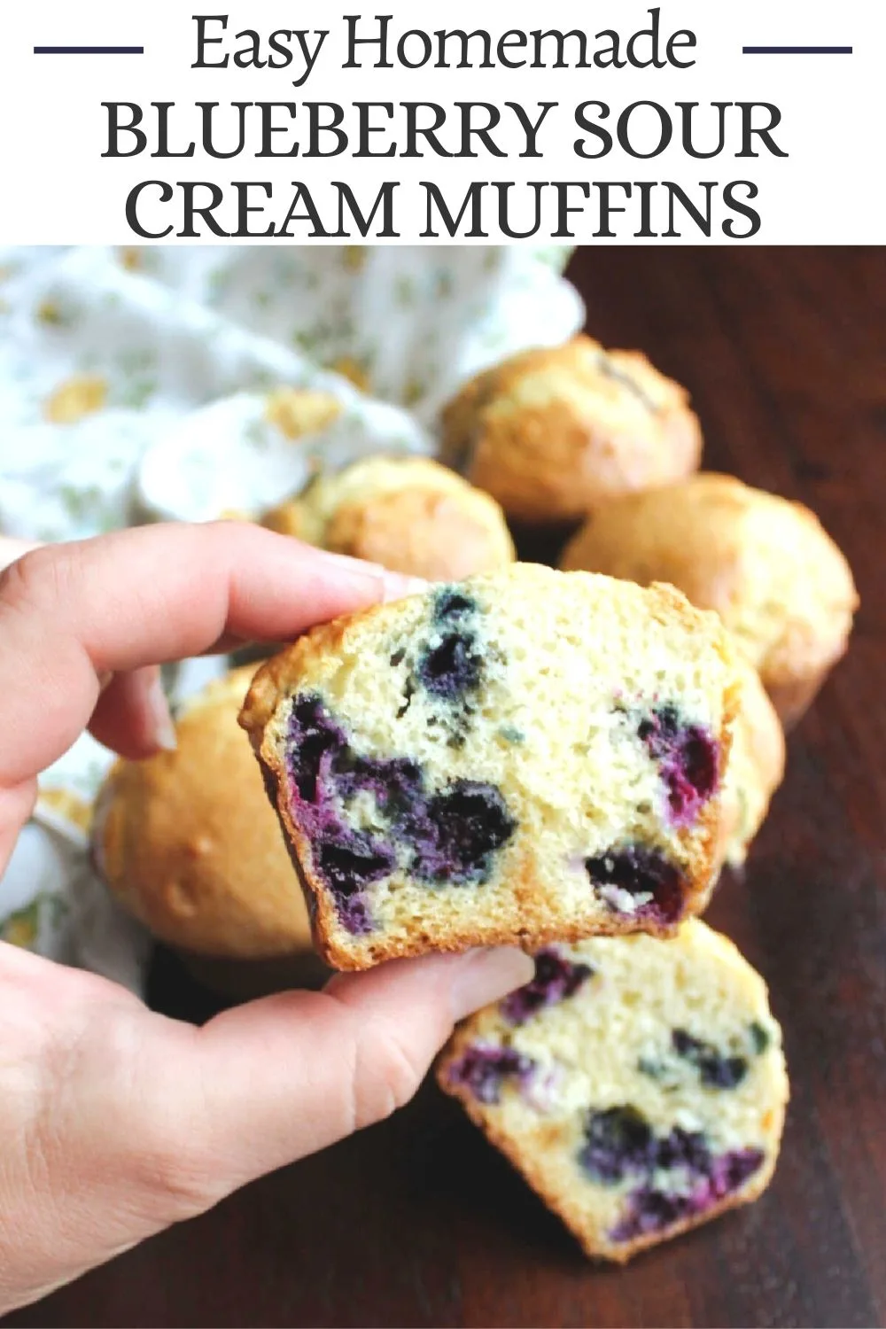Blueberry sour cream muffins have a great texture and big blueberry flavor. They are easy to make and are perfect for a grab and go breakfast or brunch sweet.