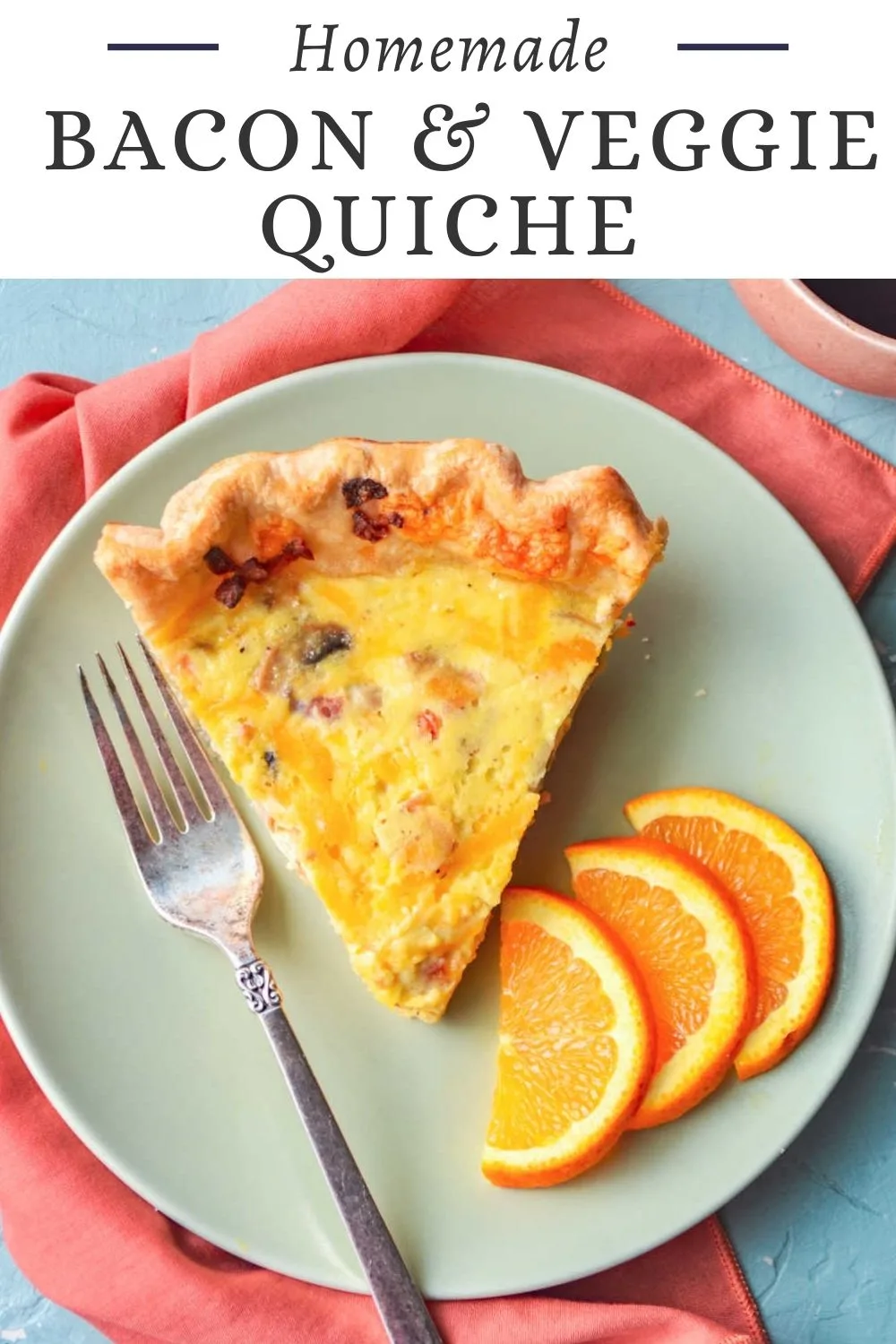 Savory bacon quiche is perfect for brunch or even for dinner. Add a fresh salad and you are in for a perfect meal.
