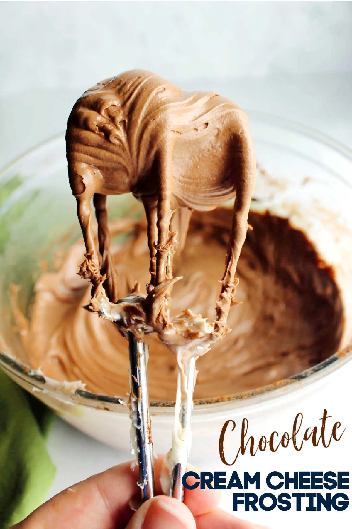 This creamy chocolate cream cheese frosting is made from simple ingredients but has big flavor. It is the perfect topping for everything from a classic yellow cake to a rich chocolate cake. It has the perfect amount of cream cheese tang and chocolate. If your sweet tooth is acting up, you may be tempted to eat it straight from the mixing bowl!