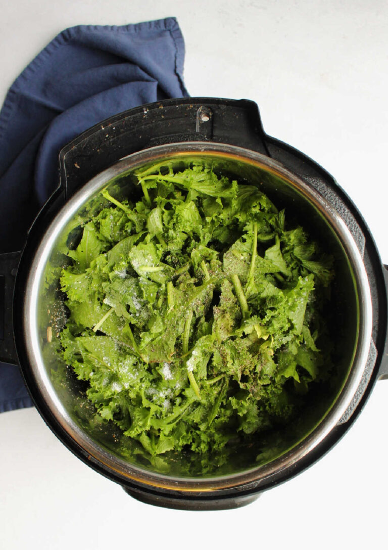 Kielbasa with Rice and Mustard Greens in the Instant Pot Cooking With