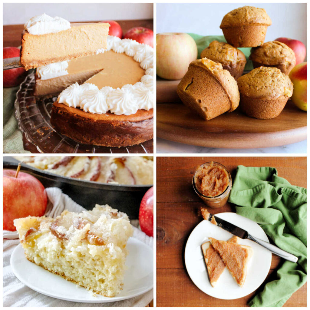Collage of apple recipes.