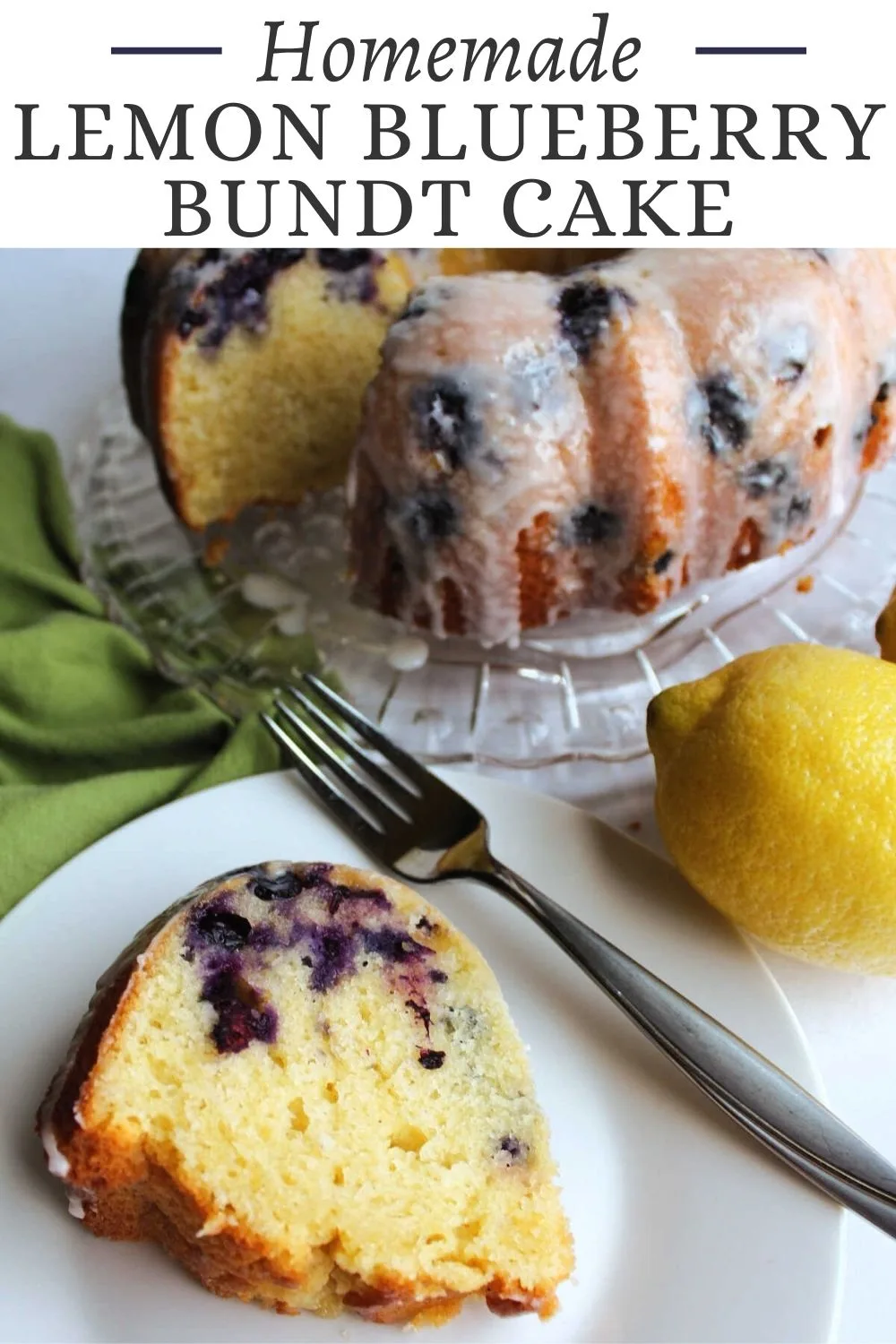 Homemade lemon blueberry Bundt cake is the perfect combination of bright citrus and fresh berries. The cake is rich and delicious with a poundcake like texture. Drizzle an easy lemon glaze on top of the cake for the perfect dessert.