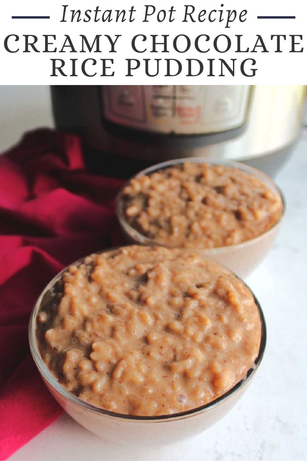 Make creamy chocolate rice pudding in the instant pot for a comforting sweet treat. This updated twist on classic rice pudding is quick and easy to make with the rich creaminess of condensed milk and a fabulous cocoa flavor.