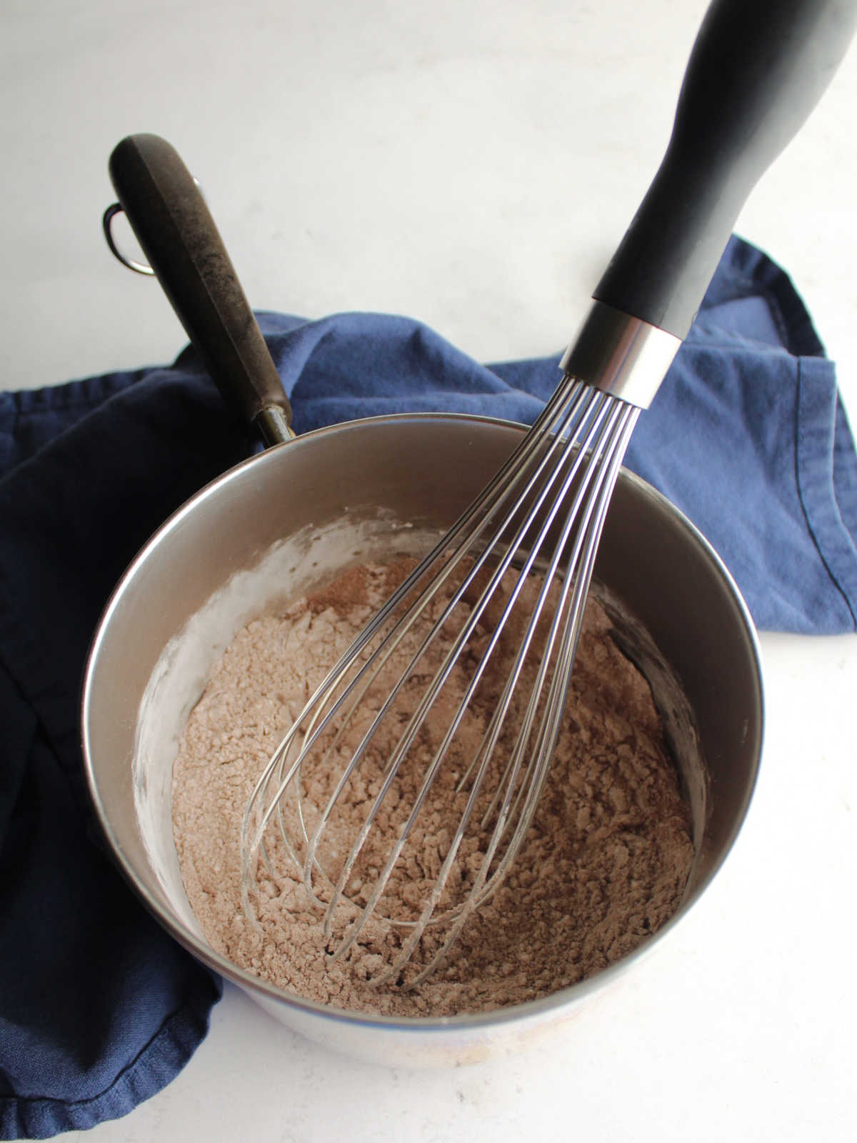 hot chocolate mix and cornstarch whisked together in saucepan.