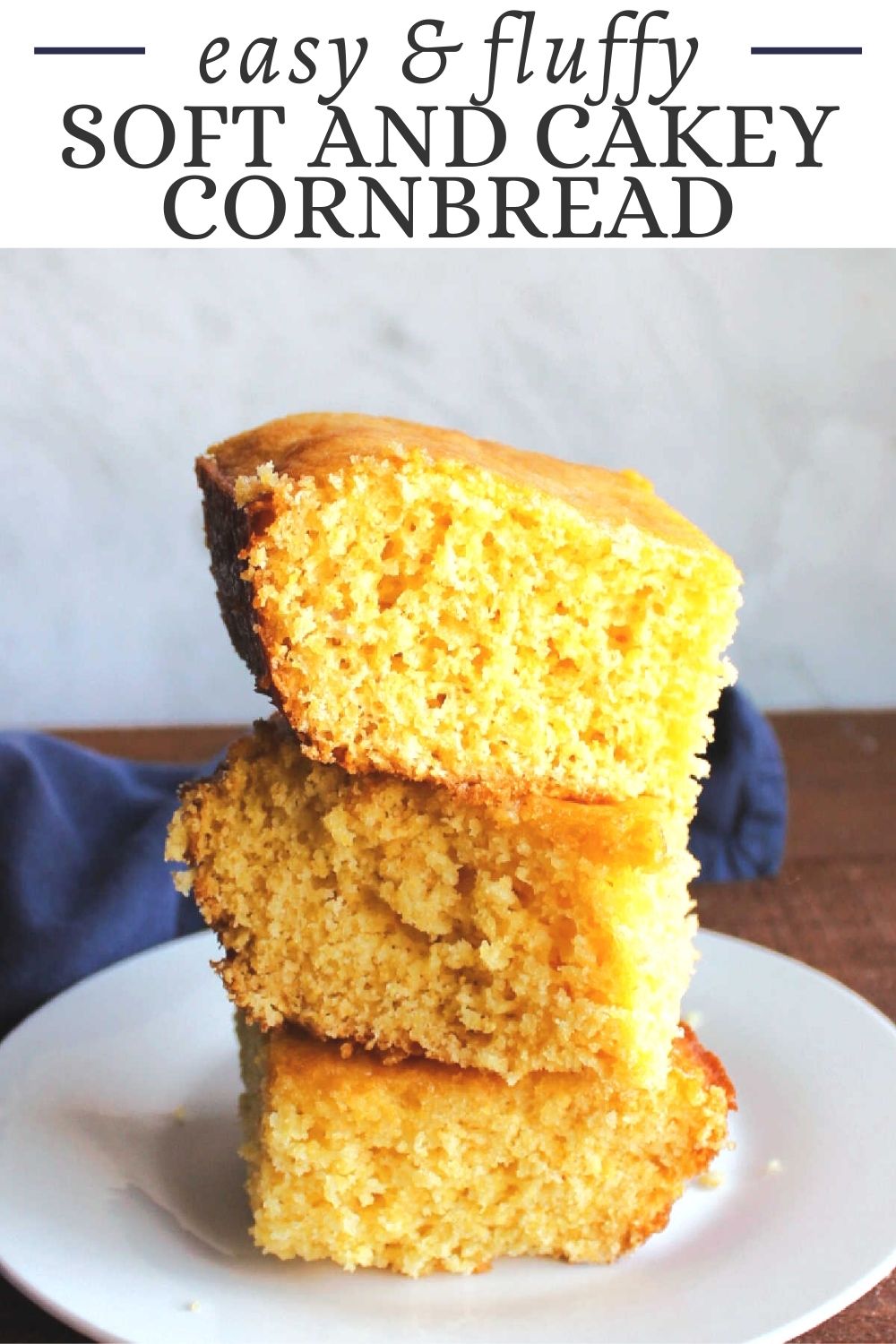 This sweet cakey cornbread is so easy to make, fluffy and oh so good. It tastes just the like cornbread from our favorite BBQ restaurant.