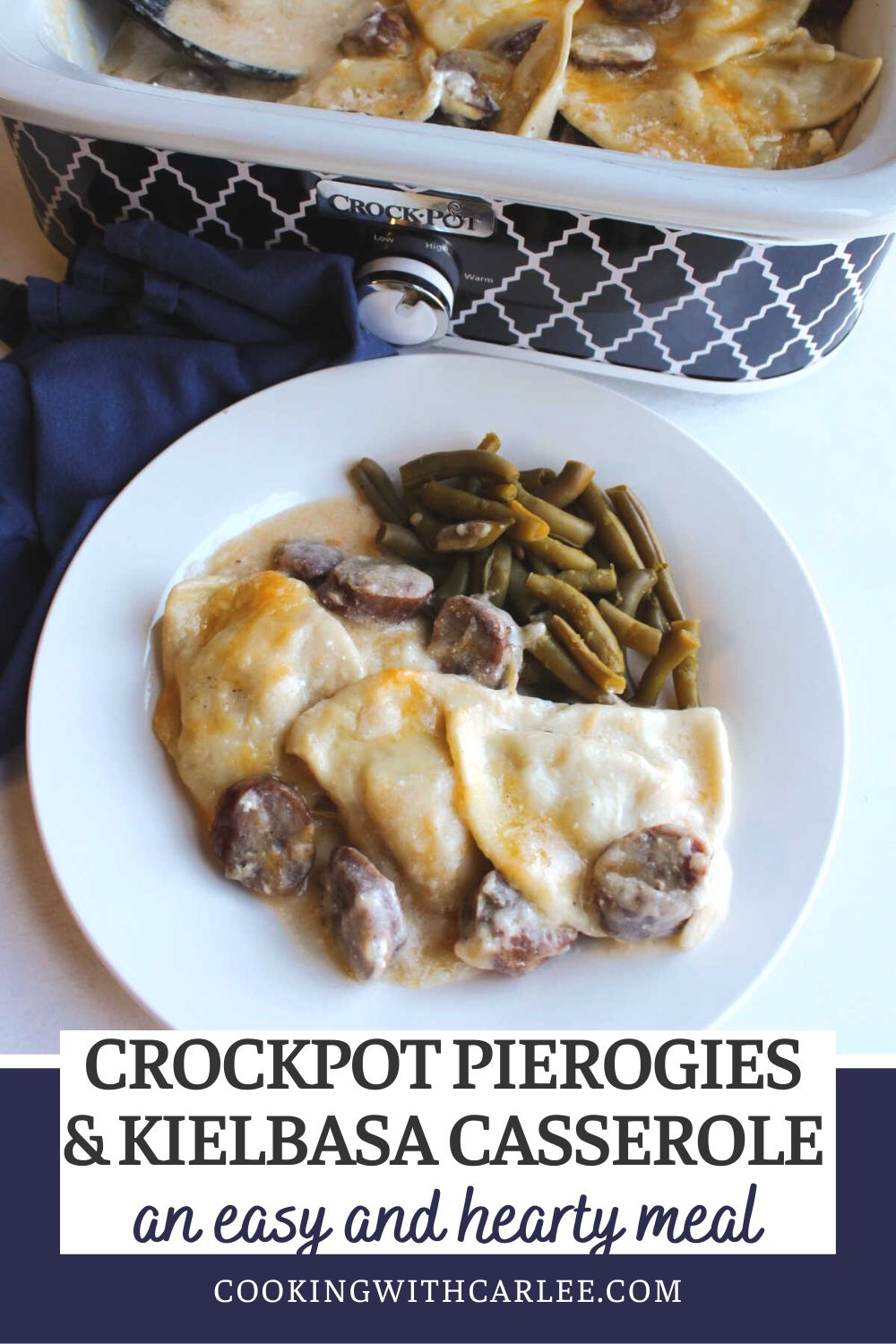 Make creamy pierogis and kielbasa with the help of your Crockpot for an easy and filling meal. This comforting casserole has a creamy sauce and melted cheese to make it an easy and family friendly dinner.
