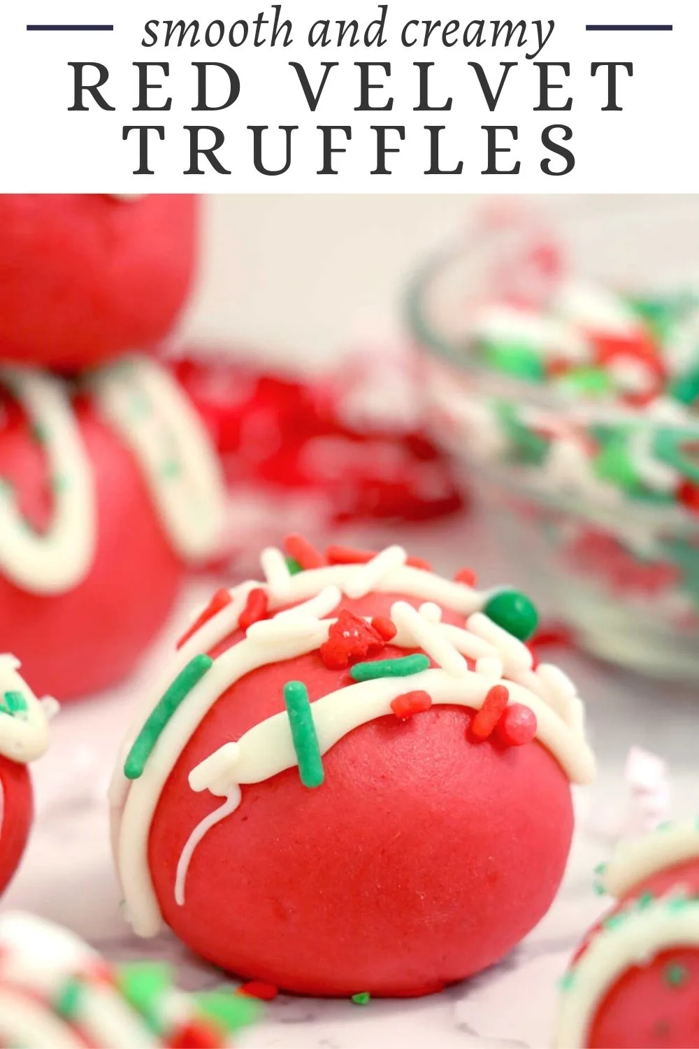 Red velvet truffles are such a quick and easy treat that bring such color and flavor to your dessert menu. These fudgy little bites are perfect for Christmas, Valentine's Day or just because.