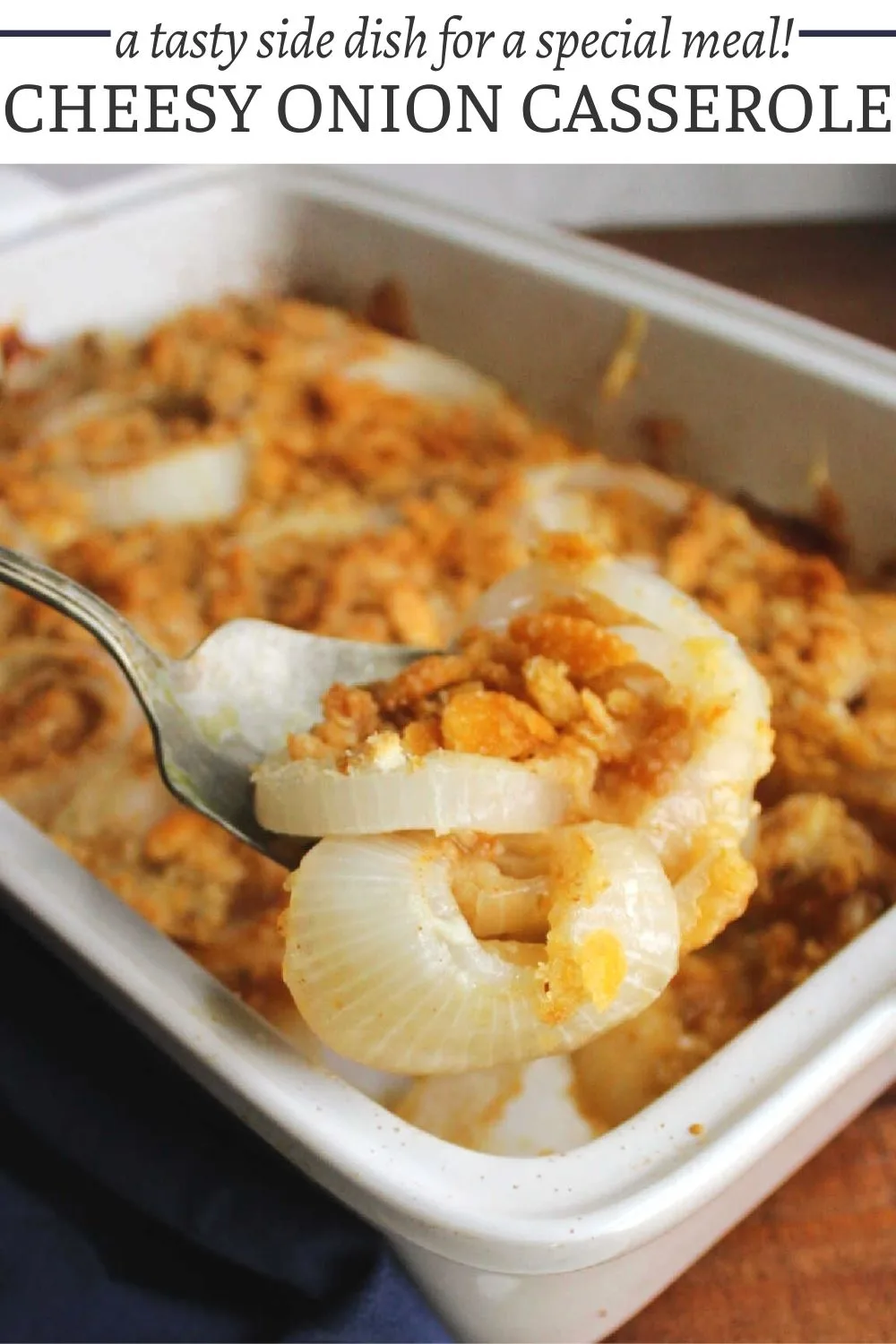 Sweet onions are the star of the show with this cheesy onion casserole. As the onions bake, they get soft and mild, making them the perfect base for herbs, cheese, and a buttery cracker topping.
