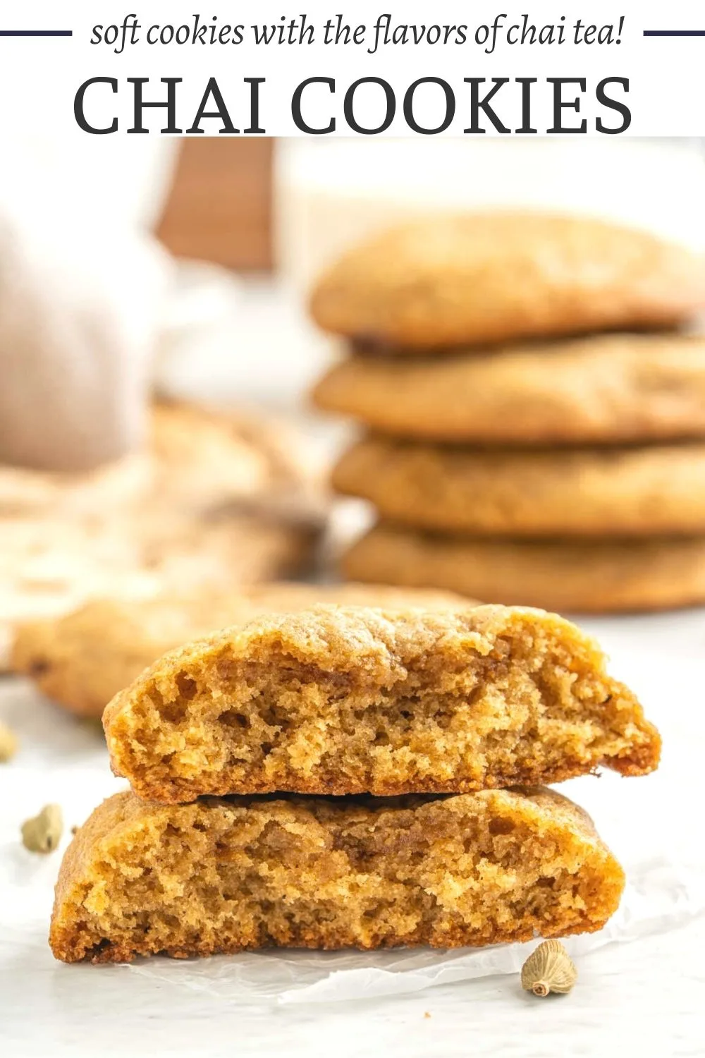 Chai cookies have all of the flavors you love in chai tea, but in a nice soft cookie. They feature the all of the spices in a lovely sweet dessert.