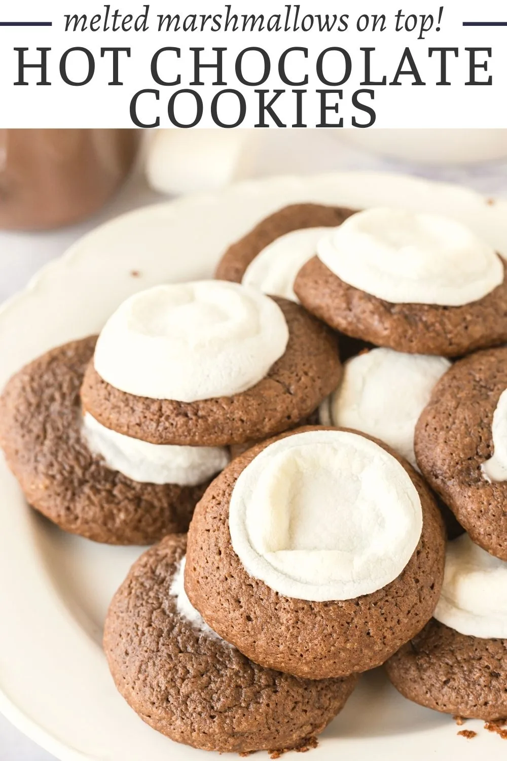 These hot chocolate cookies don't just taste like hot chocolate with marshmallows on top, they actually have hot chocolate mix baked right inside. They are soft, and oh so delicious. If you love hot cocoa, these are the cookies for you!